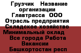 Грузчик › Название организации ­ Главтрасса, ООО › Отрасль предприятия ­ Складское хозяйство › Минимальный оклад ­ 1 - Все города Работа » Вакансии   . Башкортостан респ.,Баймакский р-н